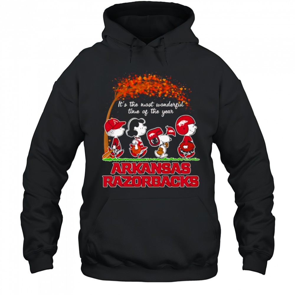 Peanuts its the most wonderful time of the year Arkansas Razorbacks shirt