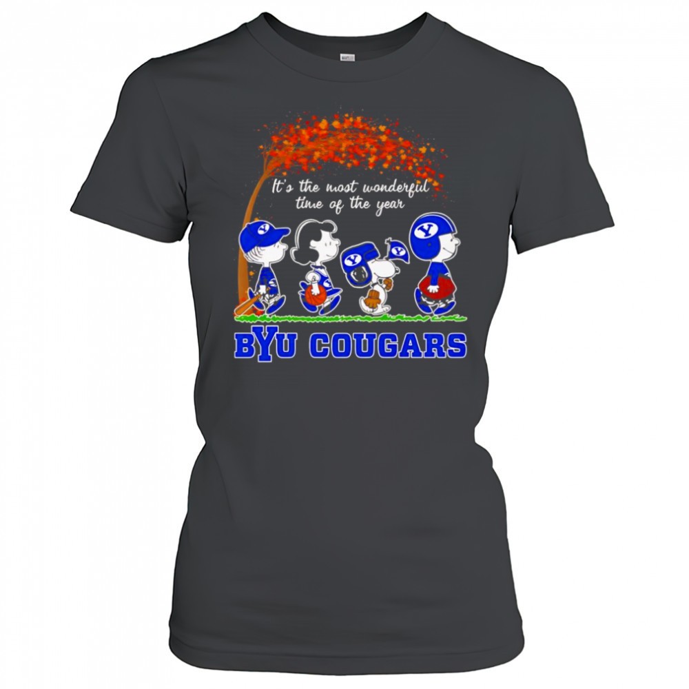 peanuts-its-the-most-wonderful-time-of-the-year-byu-cougars-shirt-kznf85ut Peanuts its the most wonderful time of the year Byu Cougars shirt