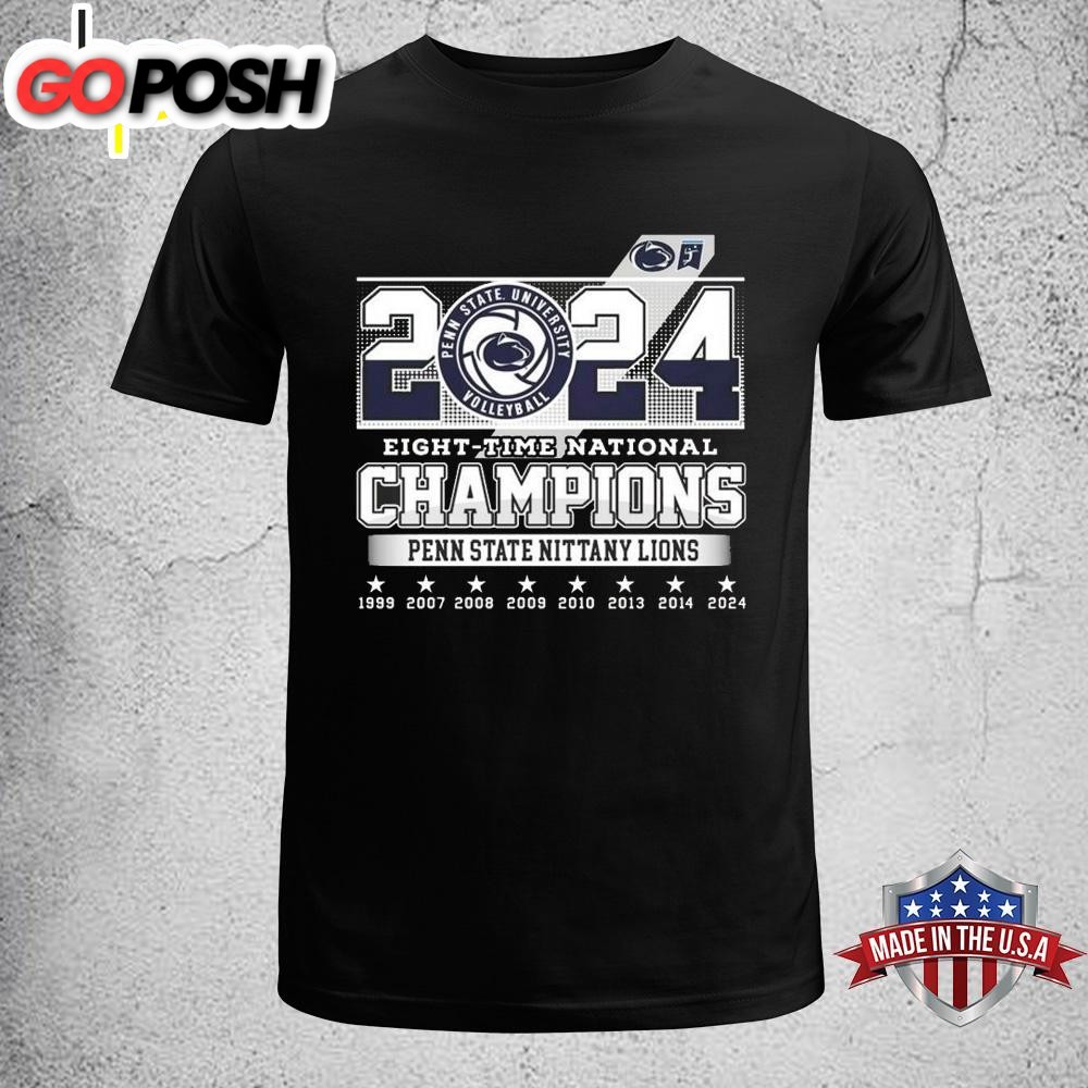 Penn State Nittany Lions 2024 Eight Time National Champions Unisex T-Shirt