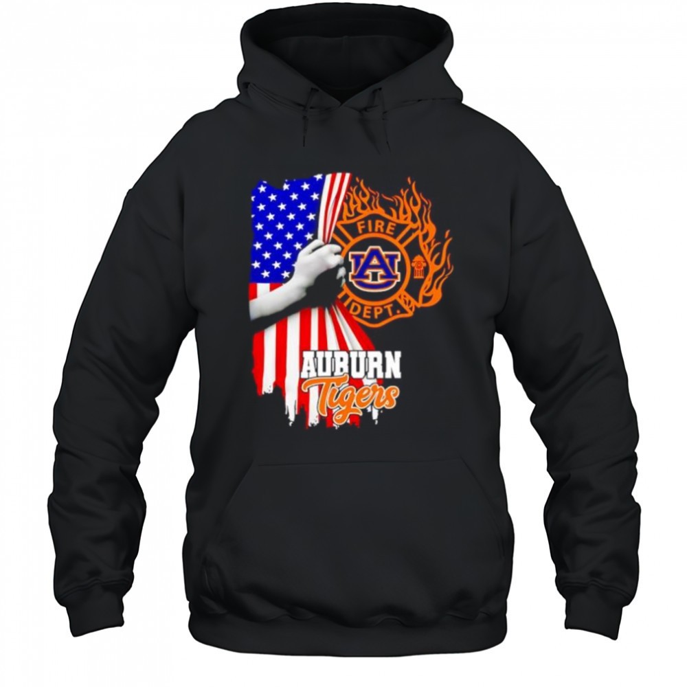 Personalized Auburn Tigers Fire Dept American Flag shirt