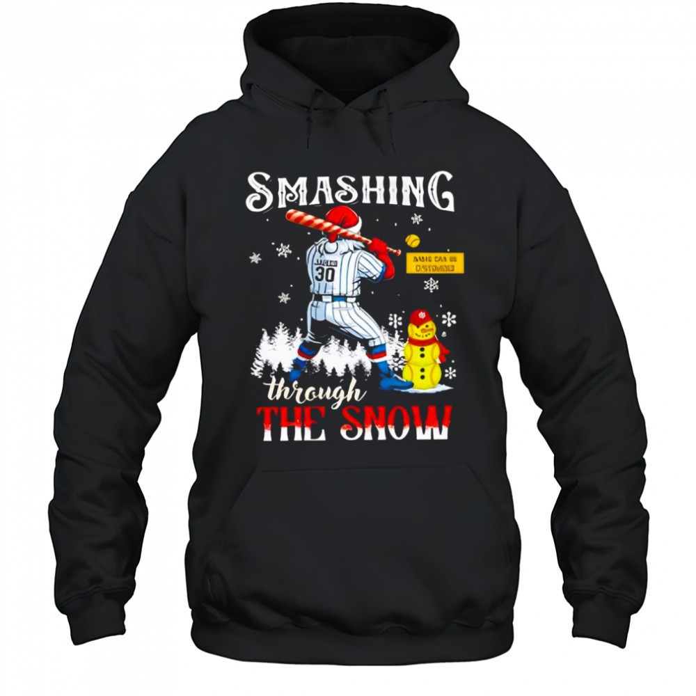 Personalized Christmas Softball Smashing Through The Snow Shirt