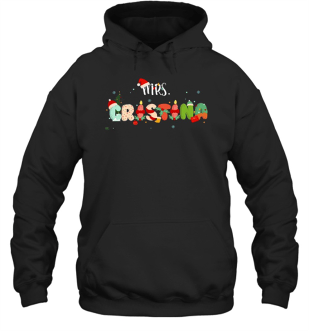 Personalized Name Christmas Cute Letter Teacher T-Shirt