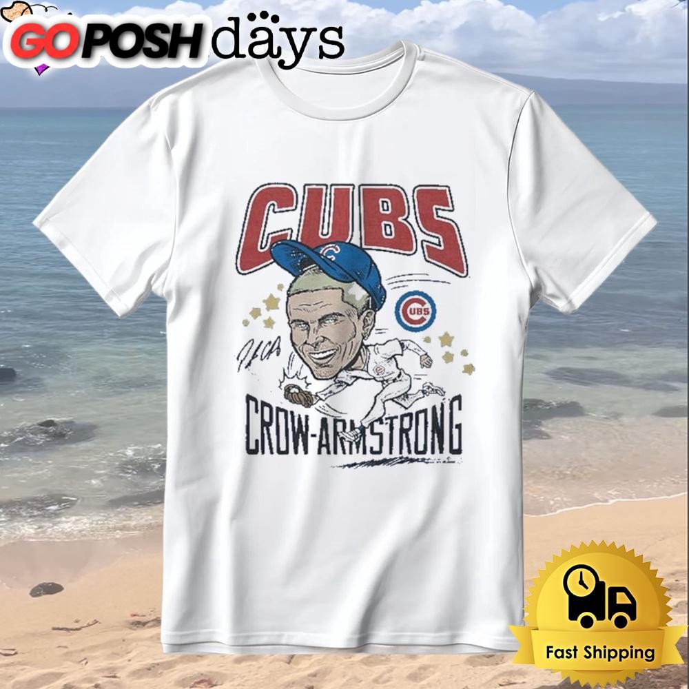 Pete Crow-Armstrong Chicago Cubs Caricature Signature T-Shirt