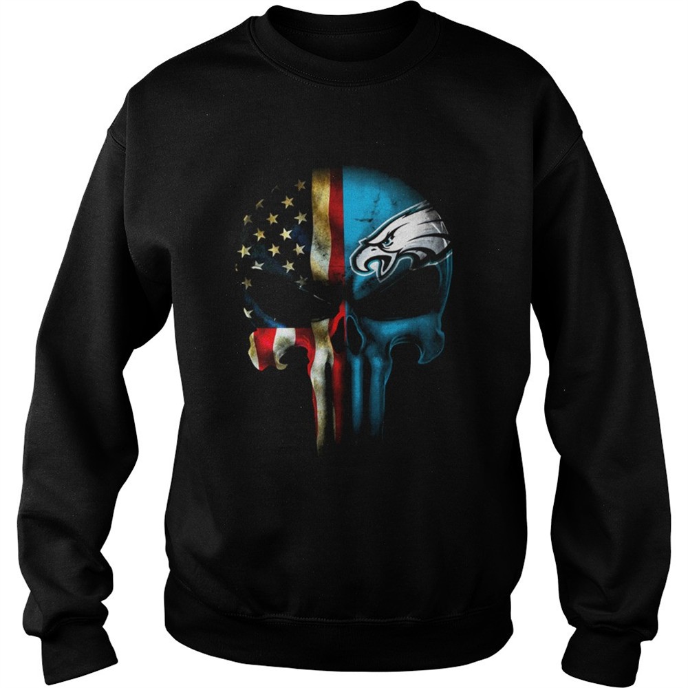Philadelphia Eagles American flag punisher Skull shirt