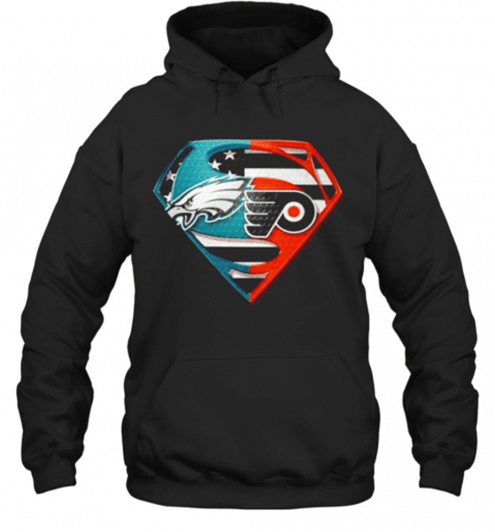 Philadelphia Eagles And Philadelphia Flyers Inside Superman T-Shirt