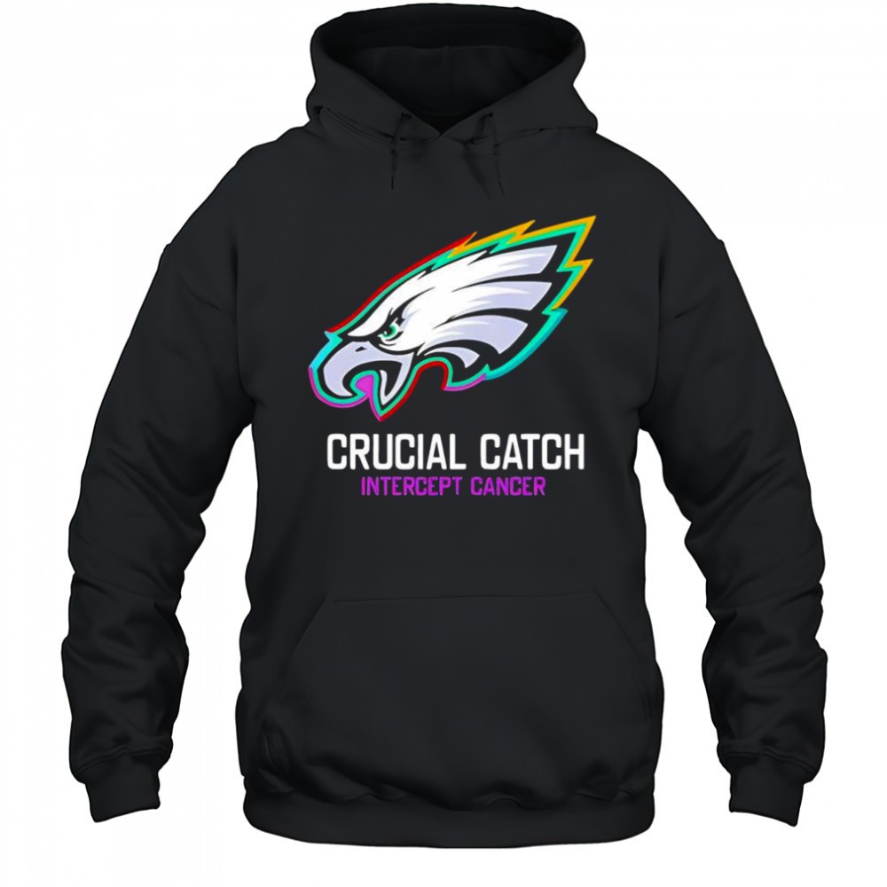 Philadelphia Eagles Crucial Catch Intercept Cancer logo shirt