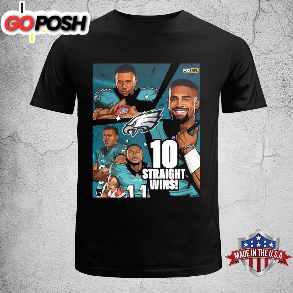 Philadelphia Eagles Fly To 10 Straight Wins 2024 NFL Playoffs Unisex T-Shirt