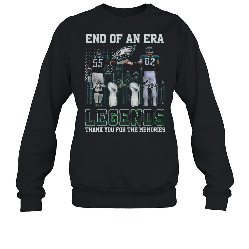 Philadelphia Eagles Graham And Kelce End Of An Era Legends Thank You For The Memories Signature 2025 Shirt
