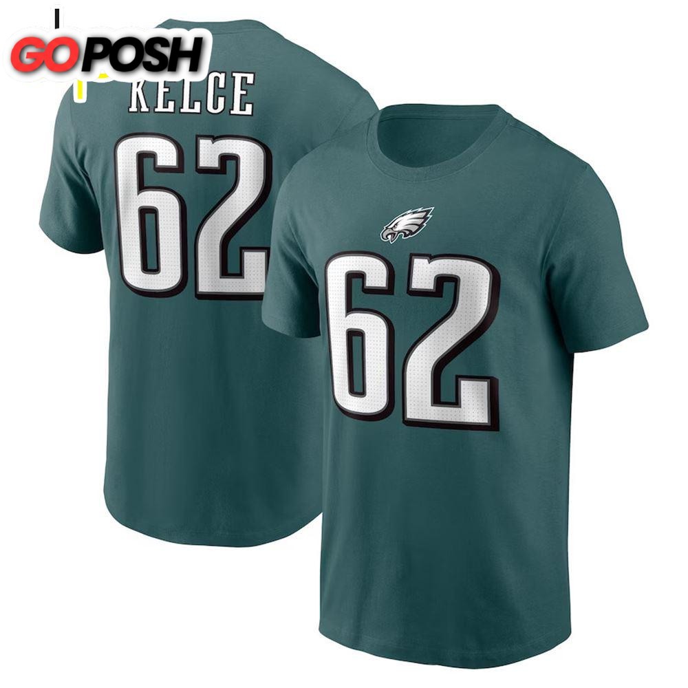 Philadelphia Eagles Jason Kelce Nike Midnight Green Player Name & Number Shirt