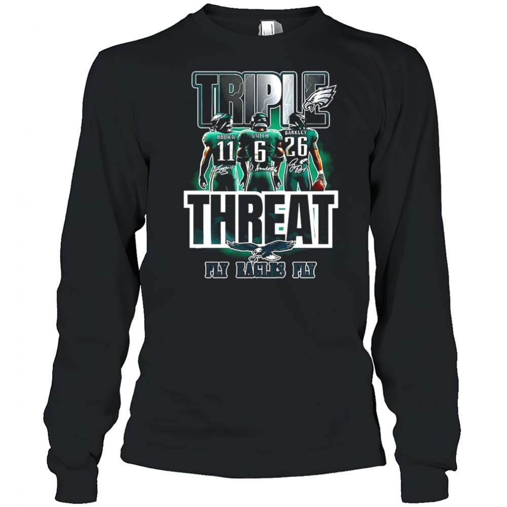 philadelphia-eagles-nfl-2025-triple-threat-fly-eagles-fly-signature-shirt-0q2eq483 Philadelphia Eagles NFL 2025 Triple threat Fly Eagles Fly signature shirt