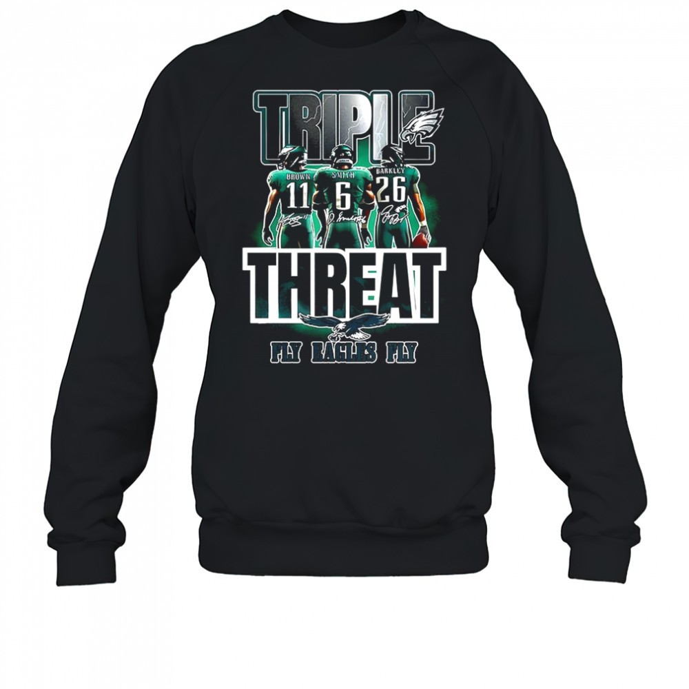 philadelphia-eagles-nfl-2025-triple-threat-fly-eagles-fly-signature-shirt-0q2eq483 Philadelphia Eagles NFL 2025 Triple threat Fly Eagles Fly signature shirt