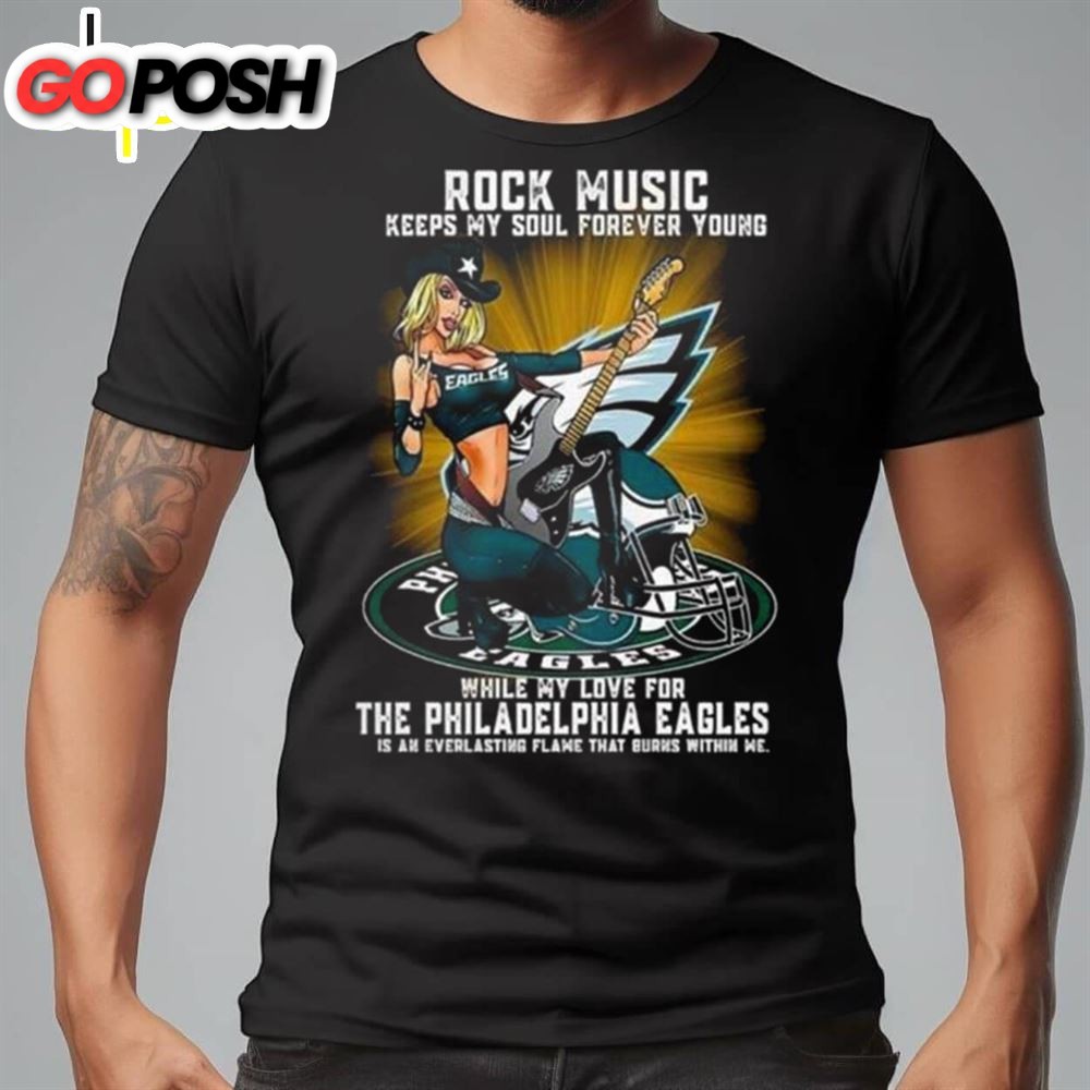 Philadelphia Eagles Rock Music Keep My Soul Forever Young 2025 Shirt