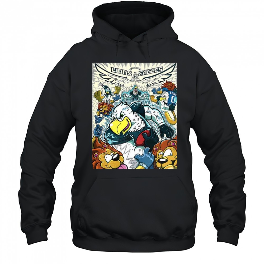 Philadelphia Eagles vs Detroit Lions NFL Week 11 2025 cartoon mascot shirt