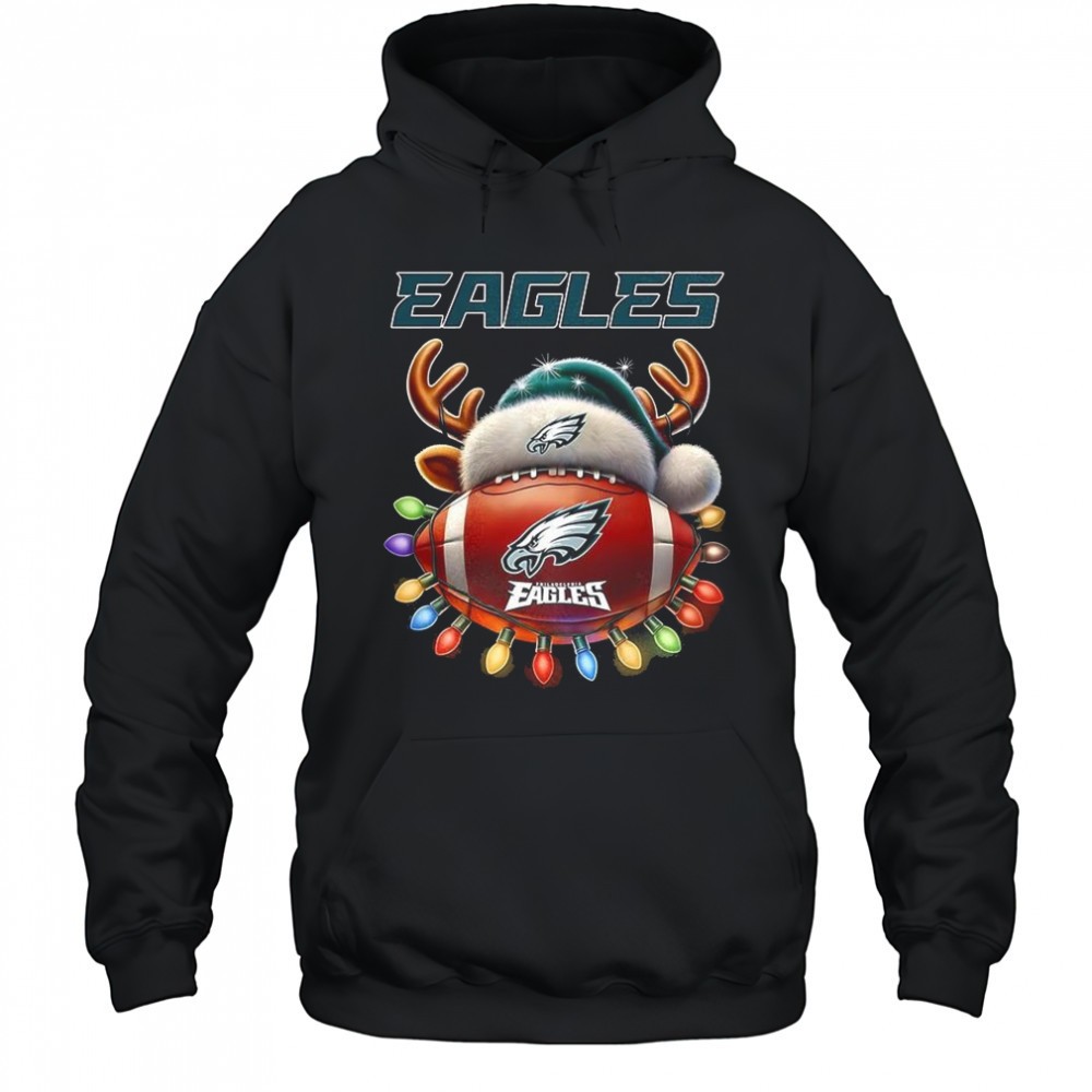 Philadelphia Eagles with Santa hat Christmas shirt