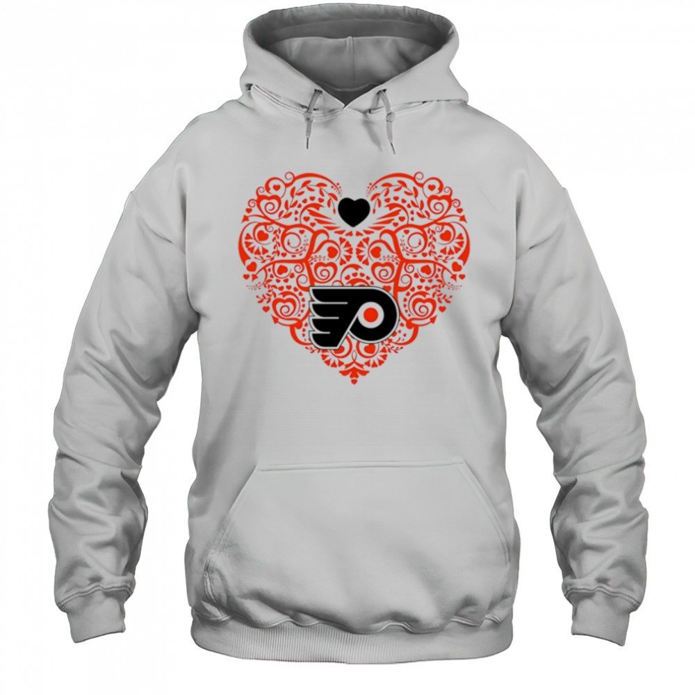 Philadelphia Flyers Floral Pattern Heart logo shirt