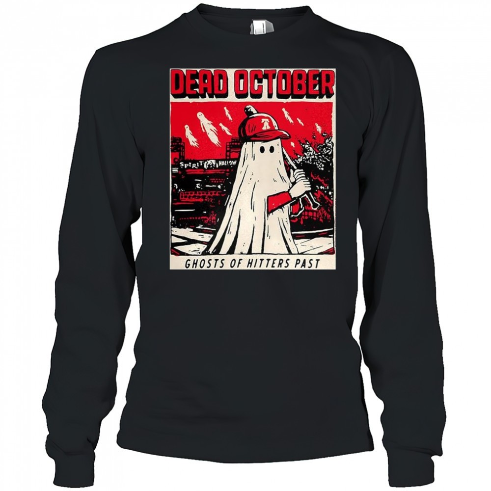 philadelphia-phillies-baseball-cracked-bell-dead-october-ghost-of-hitters-past-h-9b0i8hqi Philadelphia Phillies baseball cracked bell Dead october Ghost of Hitters past Halloween shirt