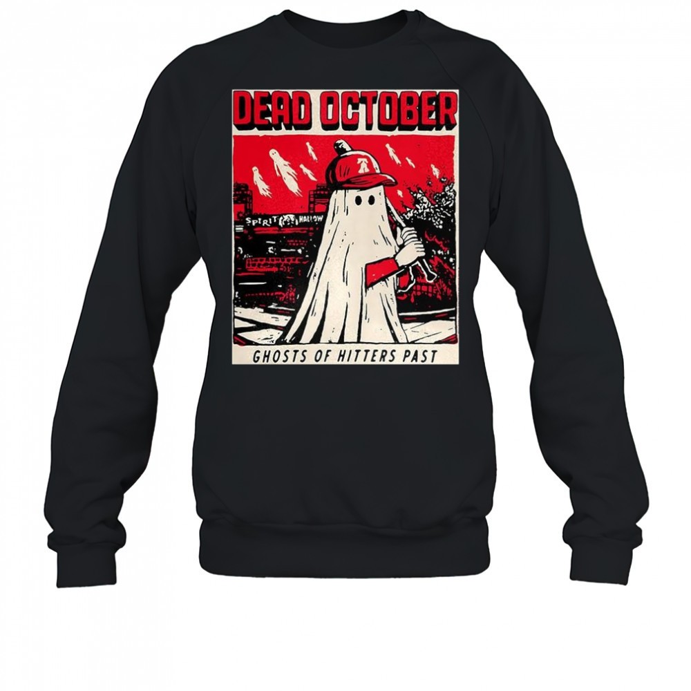 philadelphia-phillies-baseball-cracked-bell-dead-october-ghost-of-hitters-past-h-9b0i8hqi Philadelphia Phillies baseball cracked bell Dead october Ghost of Hitters past Halloween shirt