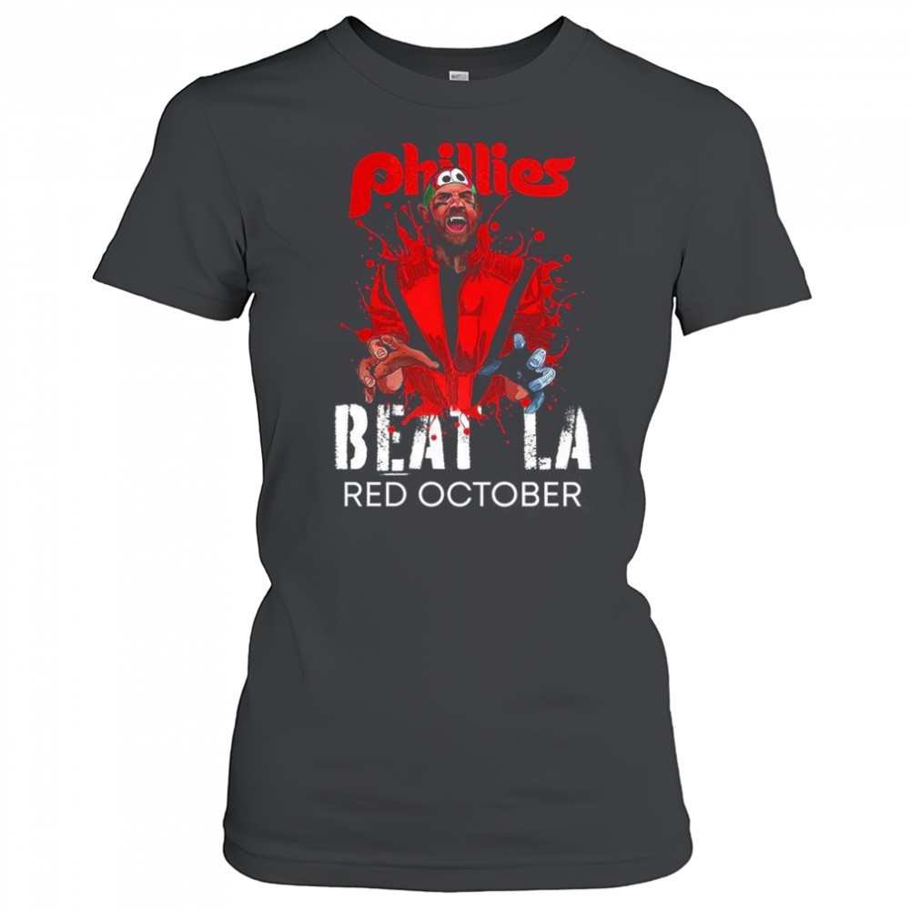 philadelphia-phillies-beat-los-angeles-dodgers-baseball-red-october-halloween-sh-5wy2ti6j Philadelphia Phillies Beat Los Angeles Dodgers baseball red october Halloween shirt