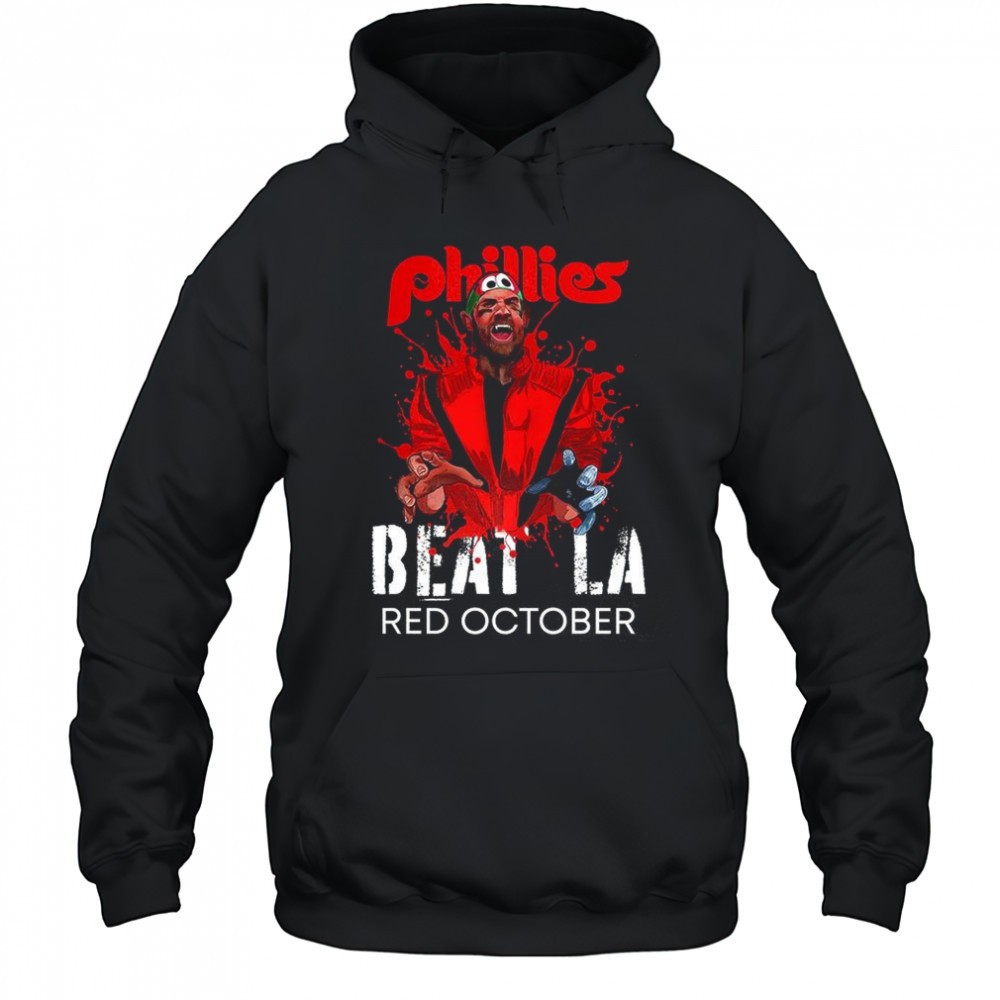 Philadelphia Phillies Beat Los Angeles Dodgers baseball red october Halloween shirt