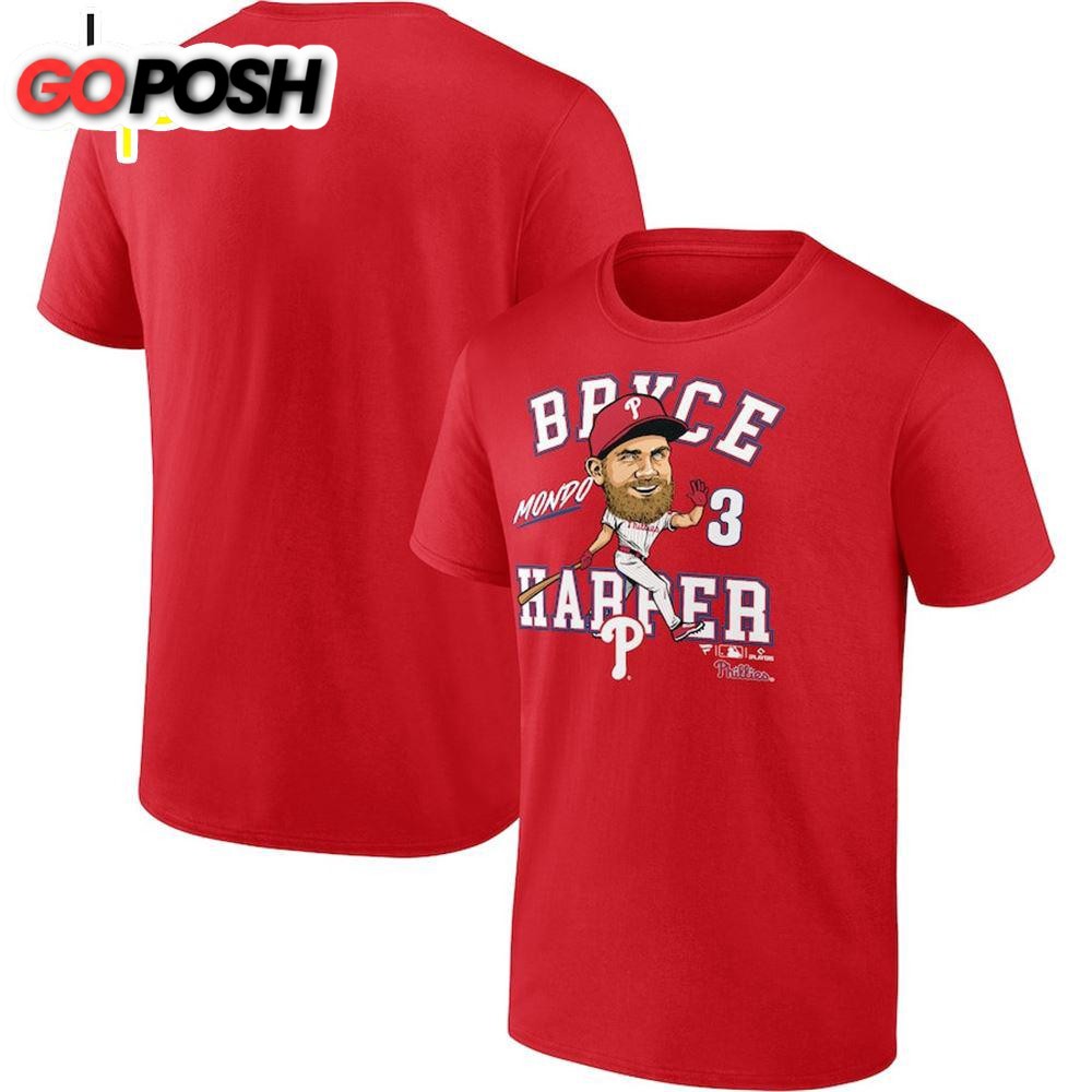 Philadelphia Phillies Bryce Harper Red Hometown Caricature T-Shirt