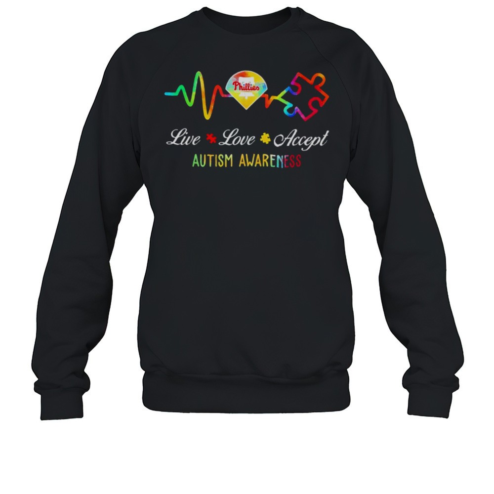 Philadelphia Phillies Live Love Accept Autism Awareness Shirt