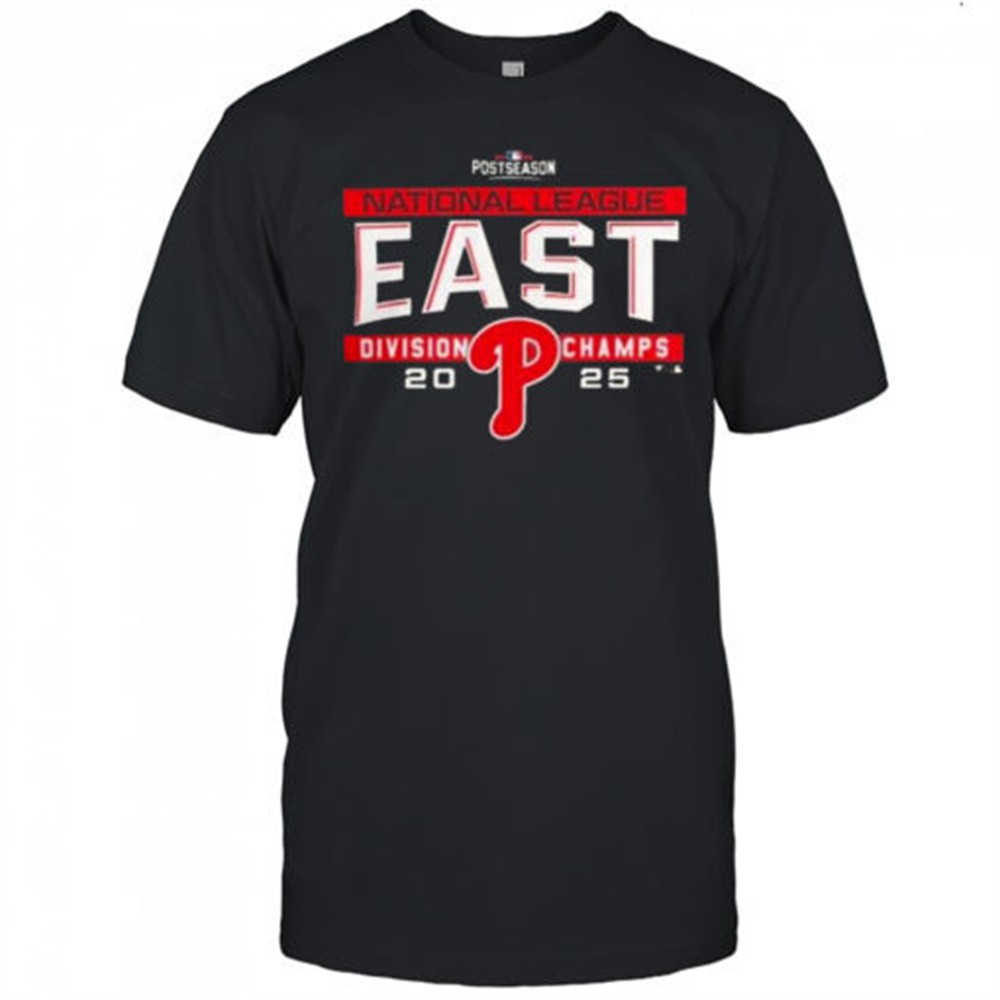 philadelphia-phillies-mlb-2025-nl-east-division-title-postseason-locker-room-tea-7ywqkw48 Philadelphia Phillies MLB 2025 NL East Division Title Postseason Locker Room Team T-Shirt