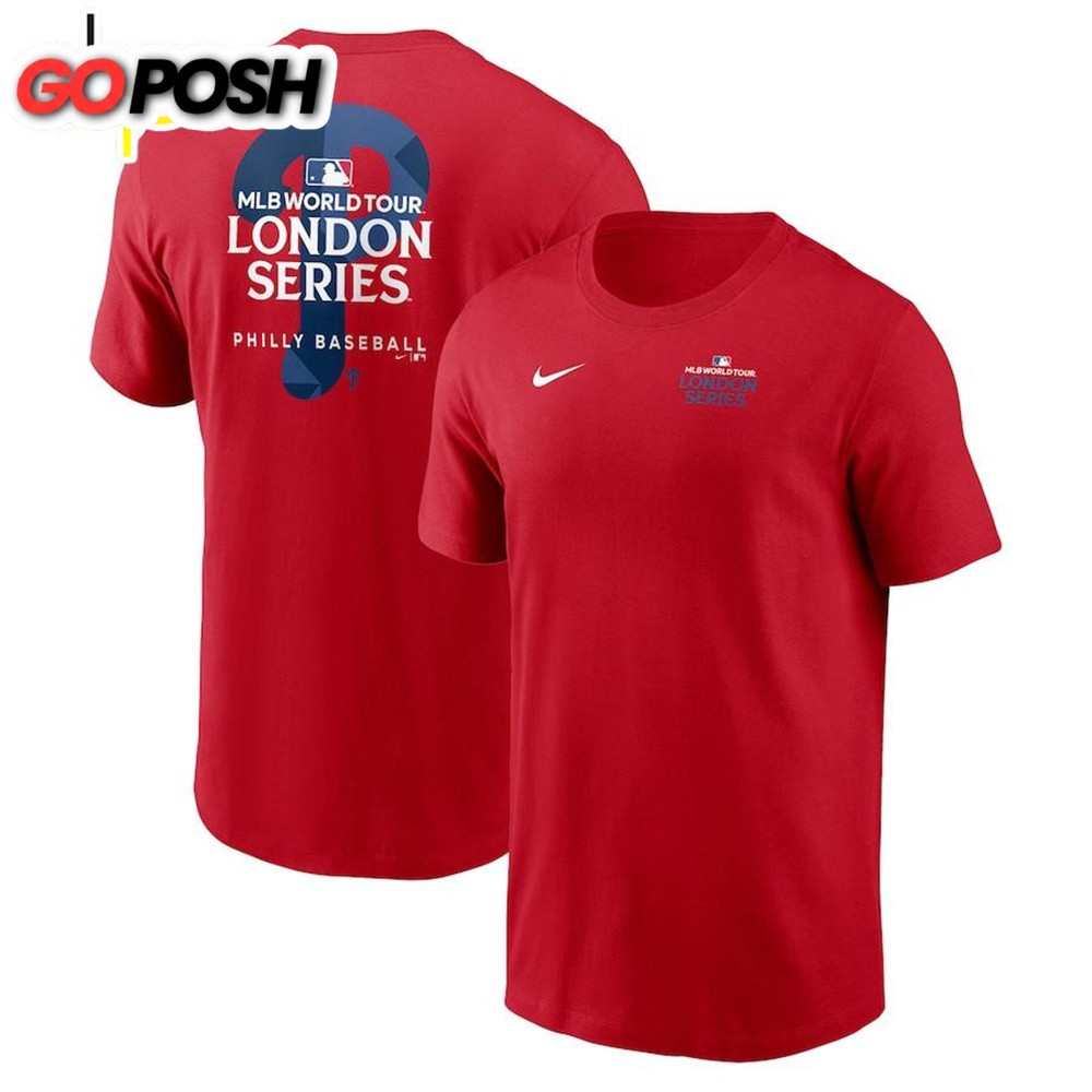 Philadelphia Phillies Nike Red 2024 MLB World Tour London Series TShirt