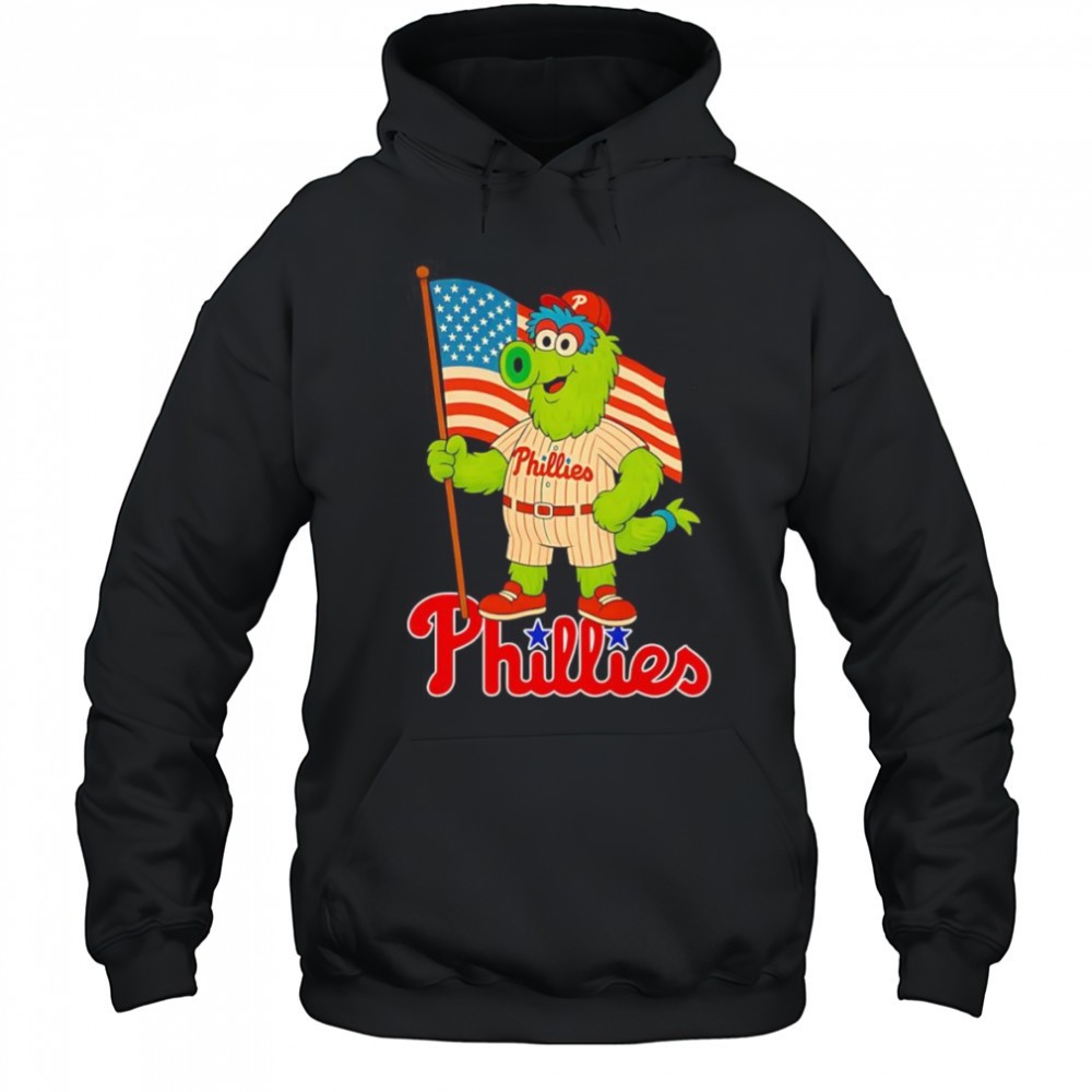Philadelphia Phillies Phillie Phanatic mascot American flag shirt