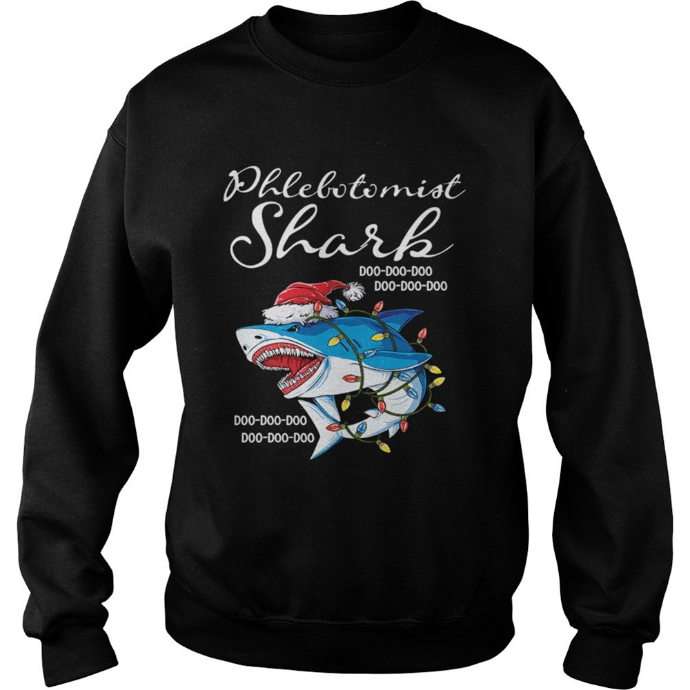 Phlebotomist Shark In Santa Hat Christmas shirt