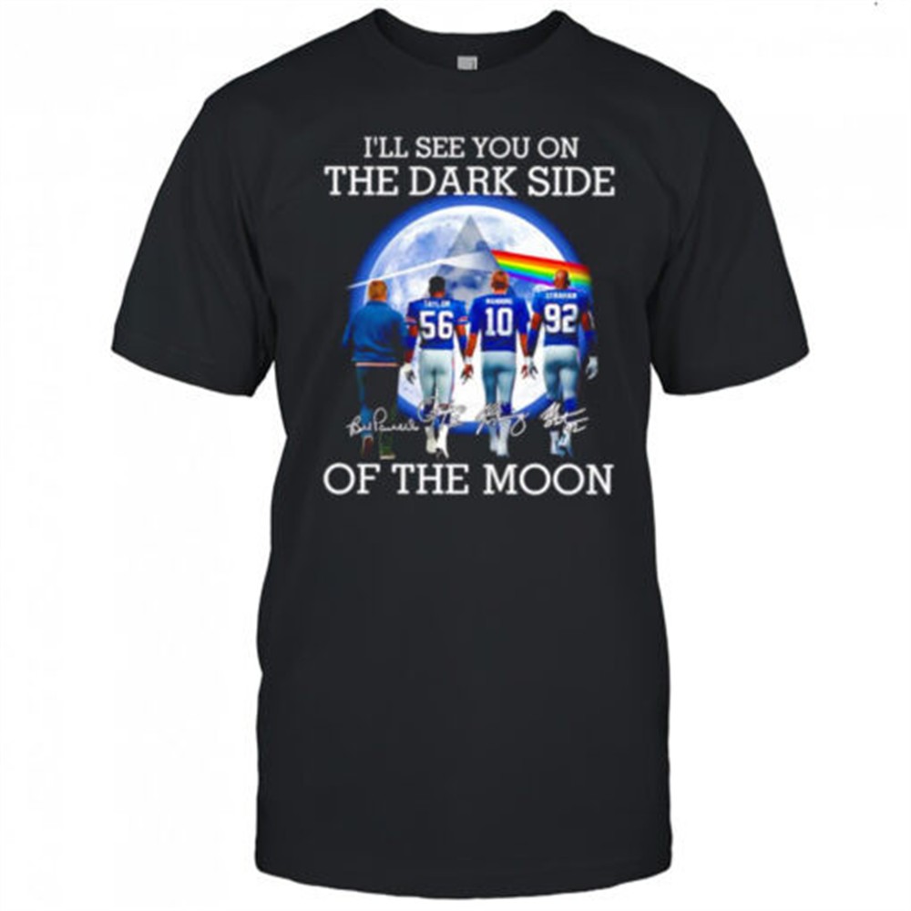 Pink Floyd x New York Giants Ill see you on the dark side of the moon signatures shirt