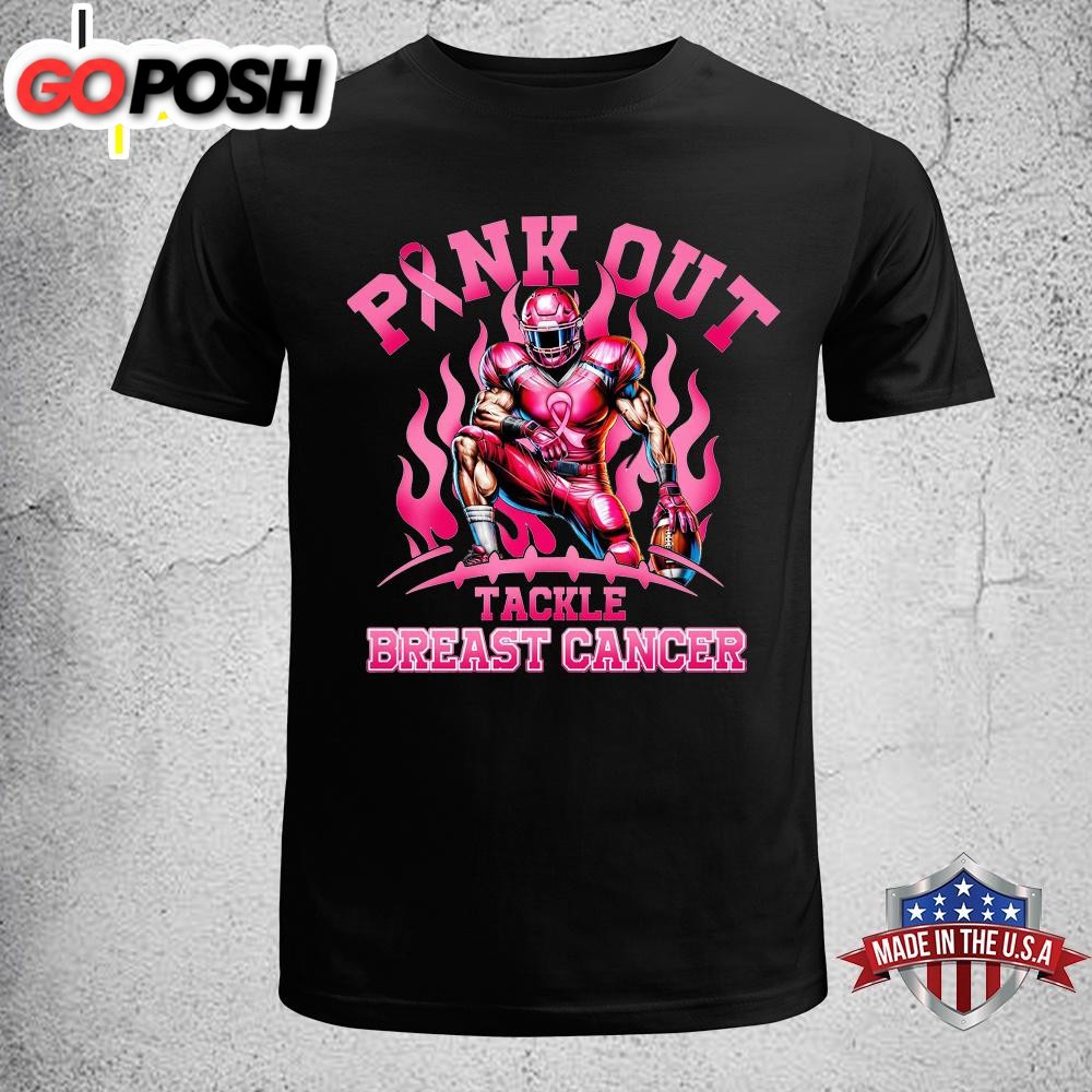 Pink Out Tackle Breast Cancer Football Unisex T-Shirt