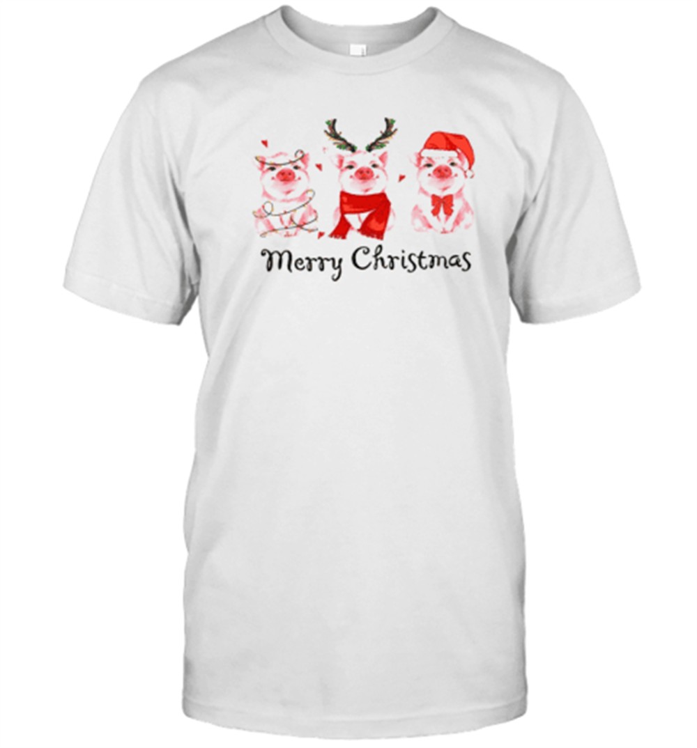 pink-pig-merry-christmas-teacher-t-shirt-lplkmo6p Pink Pig Merry Christmas Teacher T-Shirt