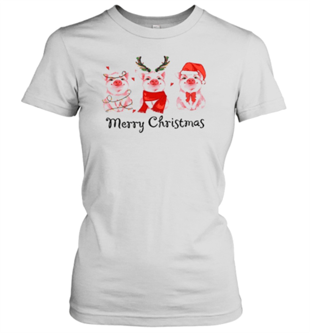 pink-pig-merry-christmas-teacher-t-shirt-lplkmo6p Pink Pig Merry Christmas Teacher T-Shirt