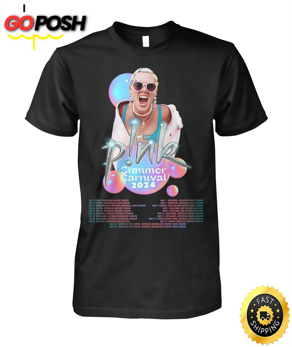 Pink Summer Carnival Tour 2025 Australia Shirt