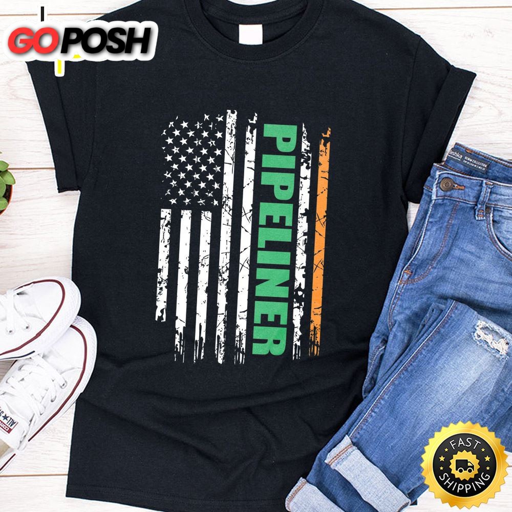 Pipeliner Usa Flag Irish St Patrick Day Gift Premium T-Shirt