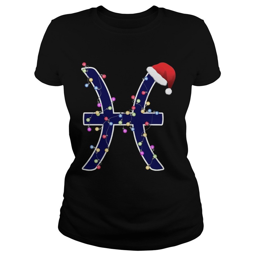 pisces-zodiac-sign-in-christmas-lights-and-santas-hat-t-shirt-kqucsohq Pisces Zodiac Sign In Christmas Lights And Santas Hat T Shirt