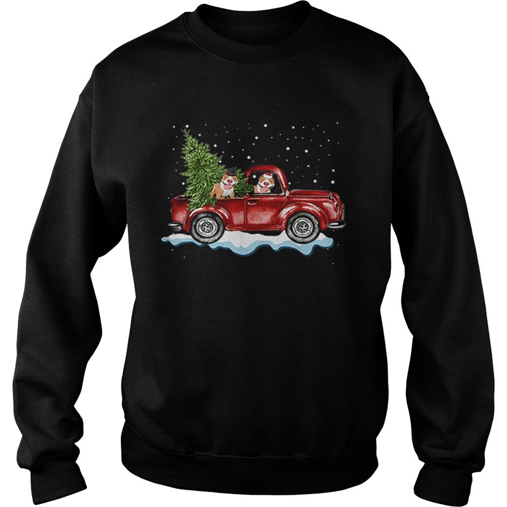 Pitbull Dog Pickup Truck Christmas shirt