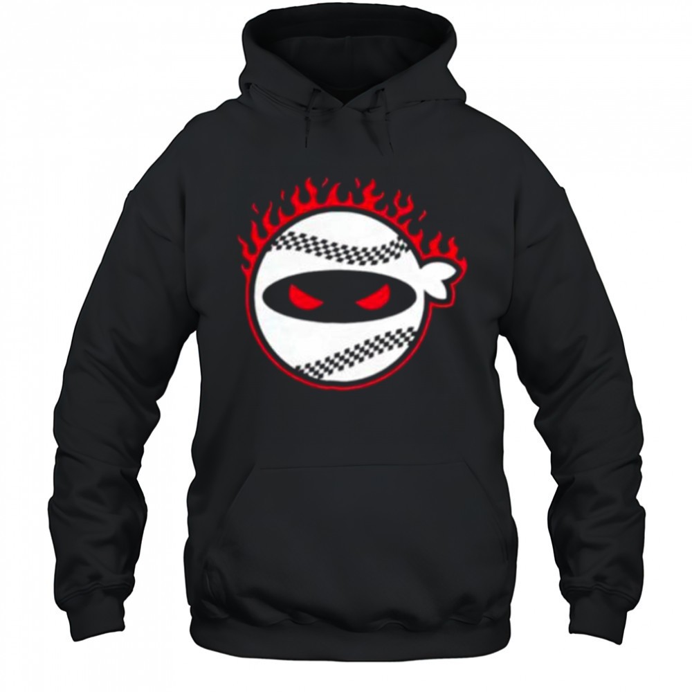 Pitching Ninja fire baseball shirt