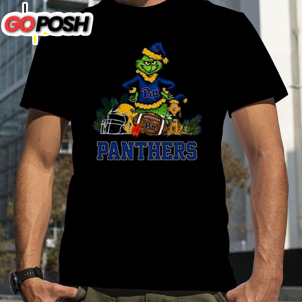 Pittsburgh Panthers Santa Grinch And Dog Merry Christmas T-Shirts