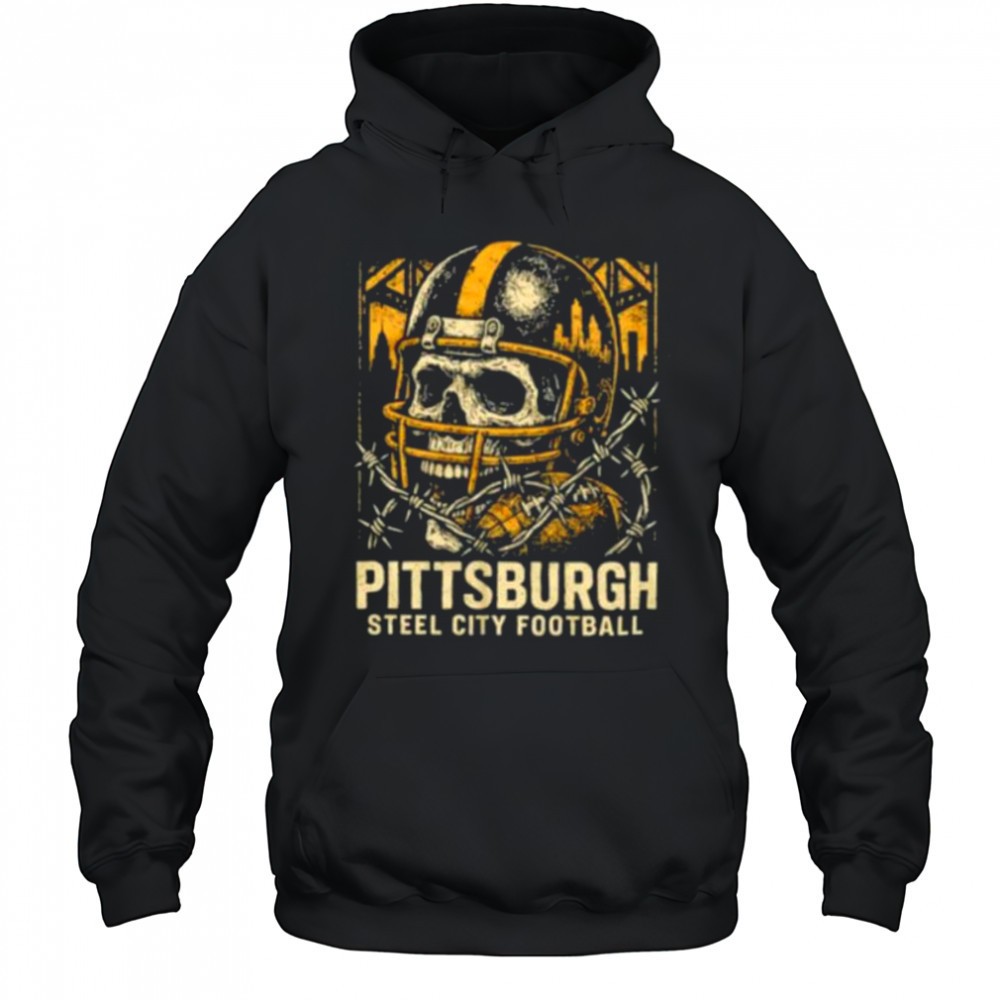 Pittsburgh Steel City Football skull crackin helmet Shirt