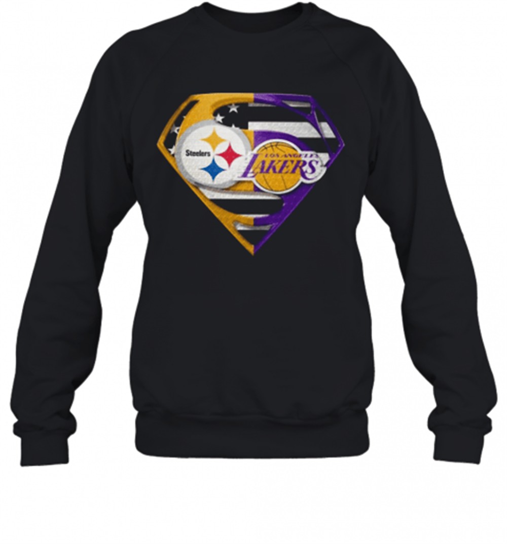 pittsburgh-steelers-and-los-angeles-lakers-superman-t-shirt-0ro5sc92 Pittsburgh Steelers And Los Angeles Lakers Superman T-Shirt