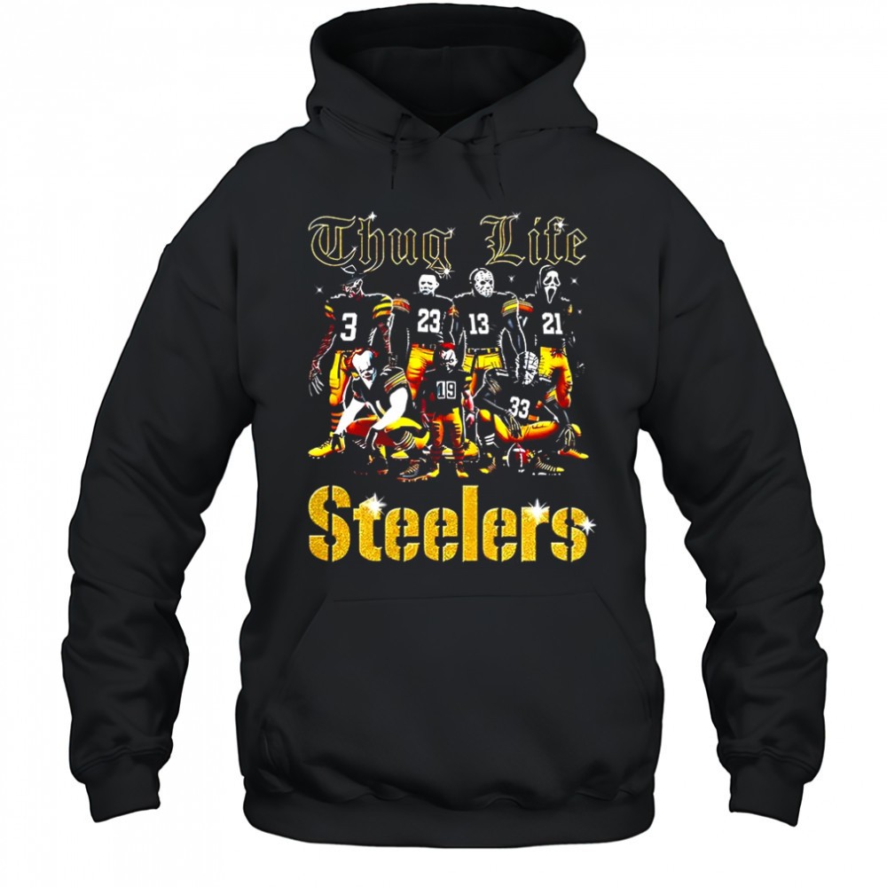 Pittsburgh Steelers fooball Thug Life horror Halloween characters shirt