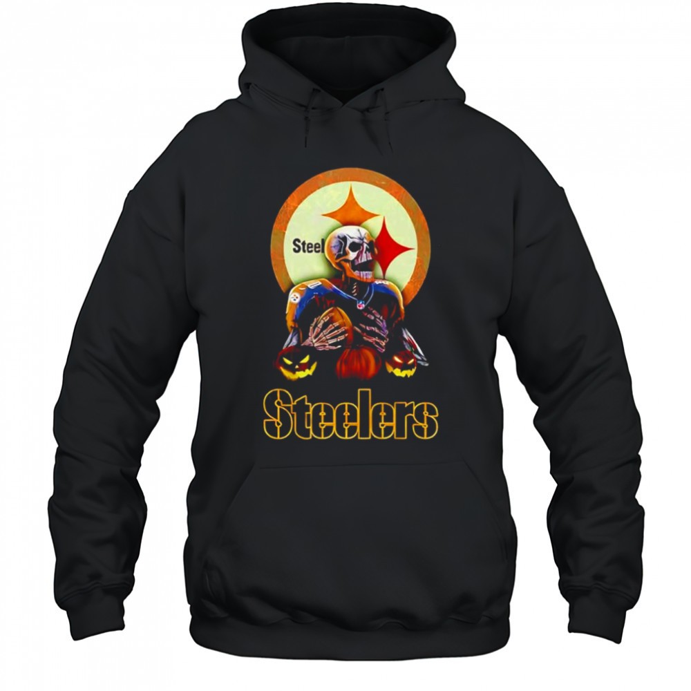 Pittsburgh Steelers Halloween skeleton dark moon shirt
