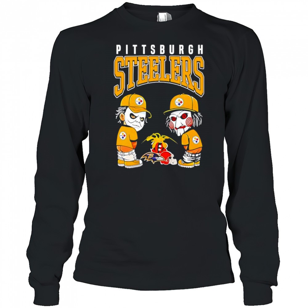 pittsburgh-steelers-horror-movie-piss-on-cincinnati-bengals-baltimore-ravens-and-gqtmoczy Pittsburgh Steelers Horror movie piss on Cincinnati Bengals Baltimore Ravens and Cleveland Browns shirt
