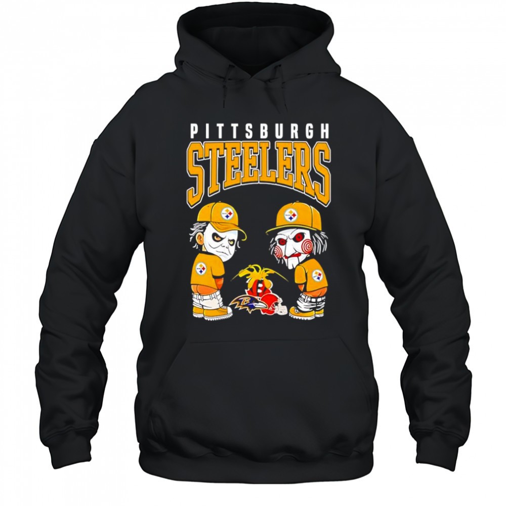 Pittsburgh Steelers Horror movie piss on Cincinnati Bengals Baltimore Ravens and Cleveland Browns shirt