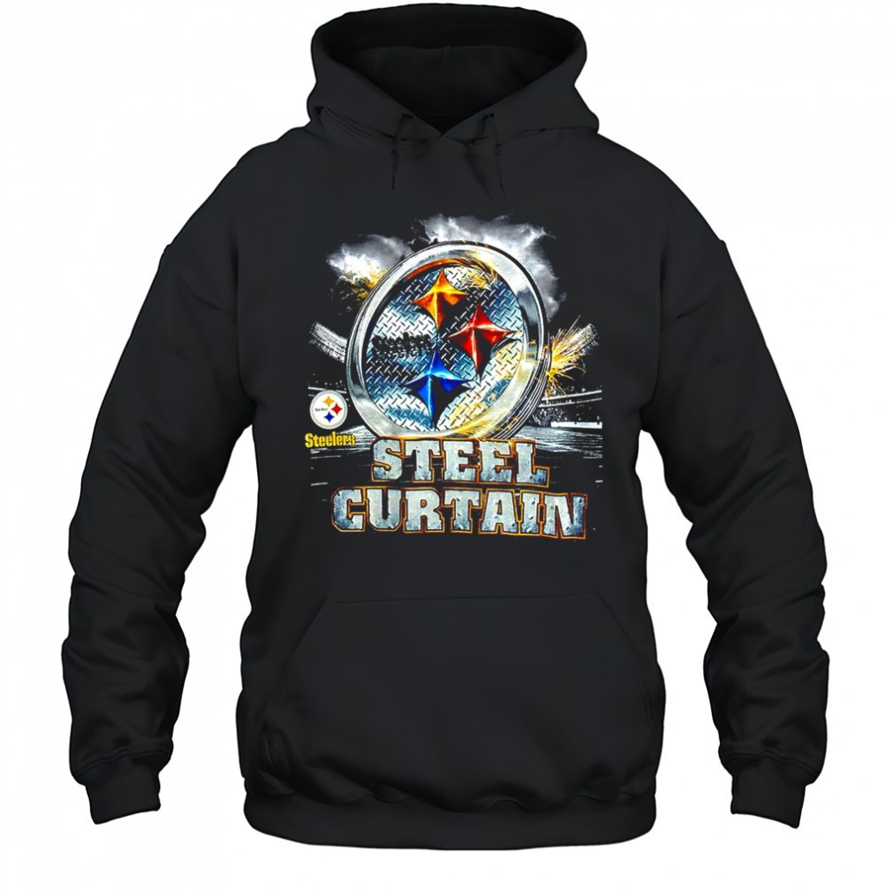 Pittsburgh Steelers NFL 2000s Steelmark logo Steel Curtain slogan shirt