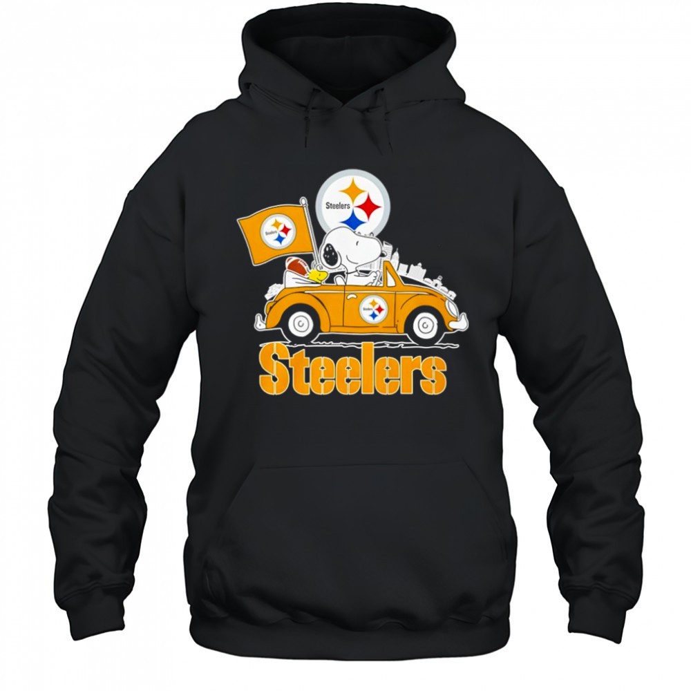 Pittsburgh Steelers x Snoopy and Woodstock drive car shirt