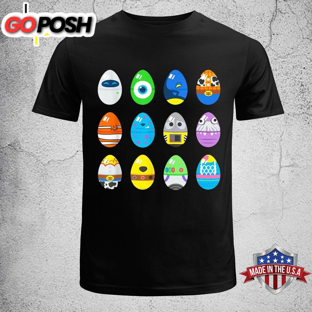 Pixar Classic Character Easter Eggs Funny Easter Shirt