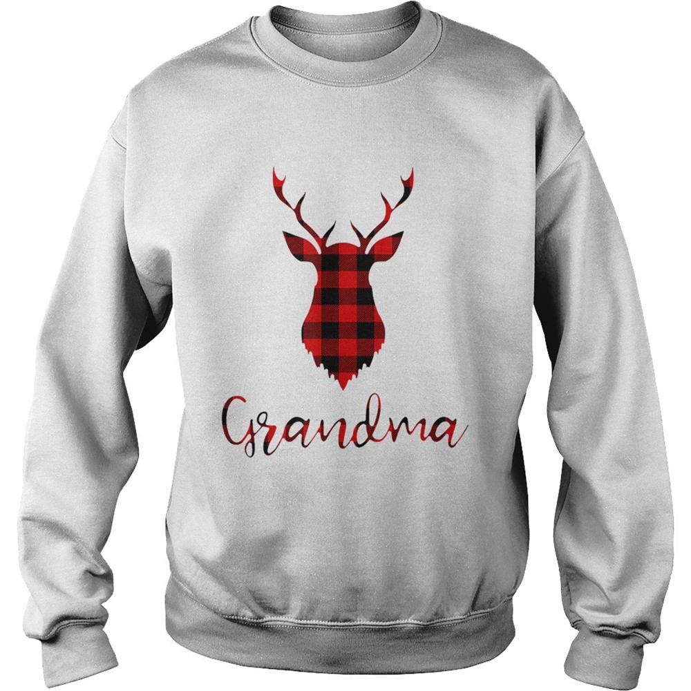 Plaid Reindeer Grandma Family Matching Group Christmas TShirt