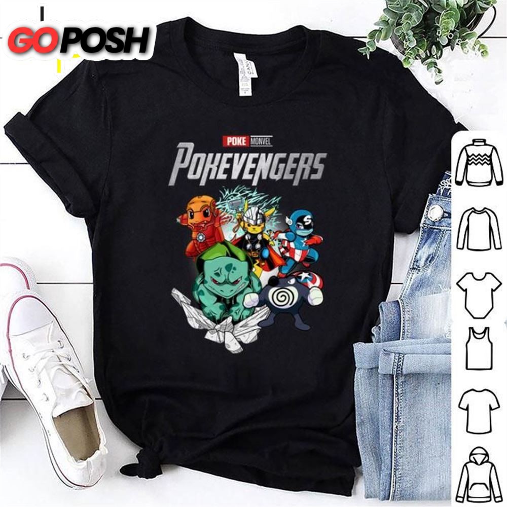 Poke Monvel Pokevengers Marvel Avengers Endgame shirt